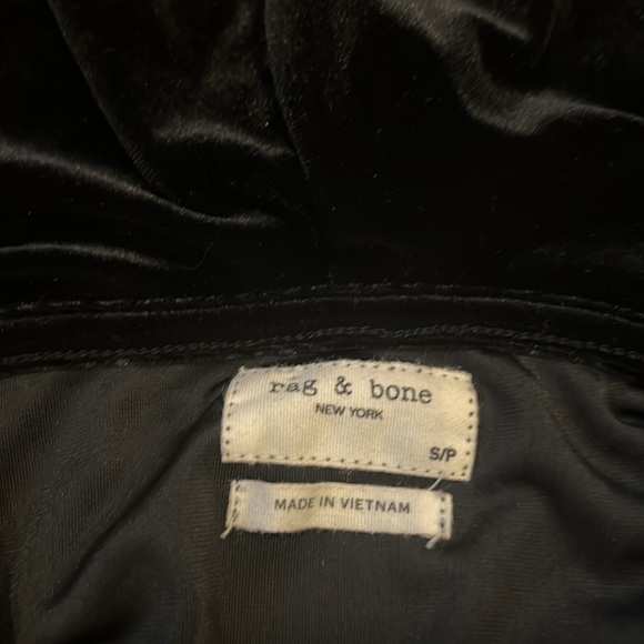 Rag & Bone - Black Velvety Soft Crop Hoodie - Picture 3 of 4